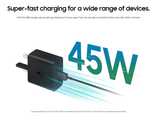 Samsung 45W PD Power Adapter w Cable (5A/1.8m)